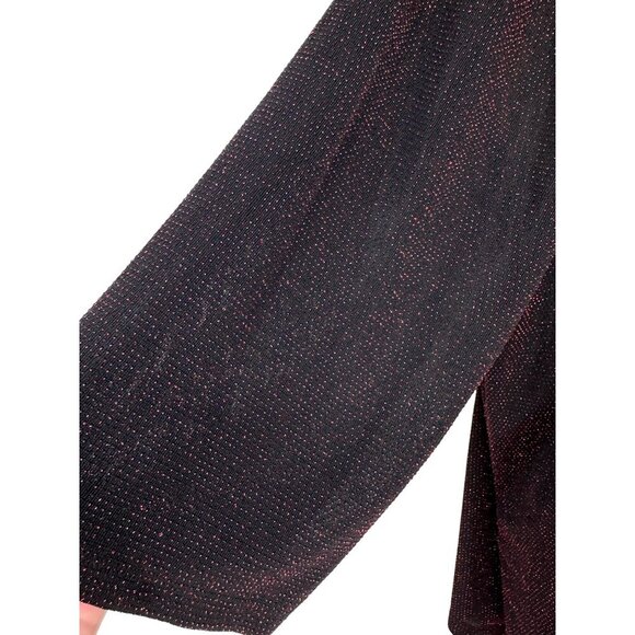 Maggie Barnes Catherines Red Sparkly Cowl Neck Top Plus Size 1X Stretch Party - Picture 4 of 7